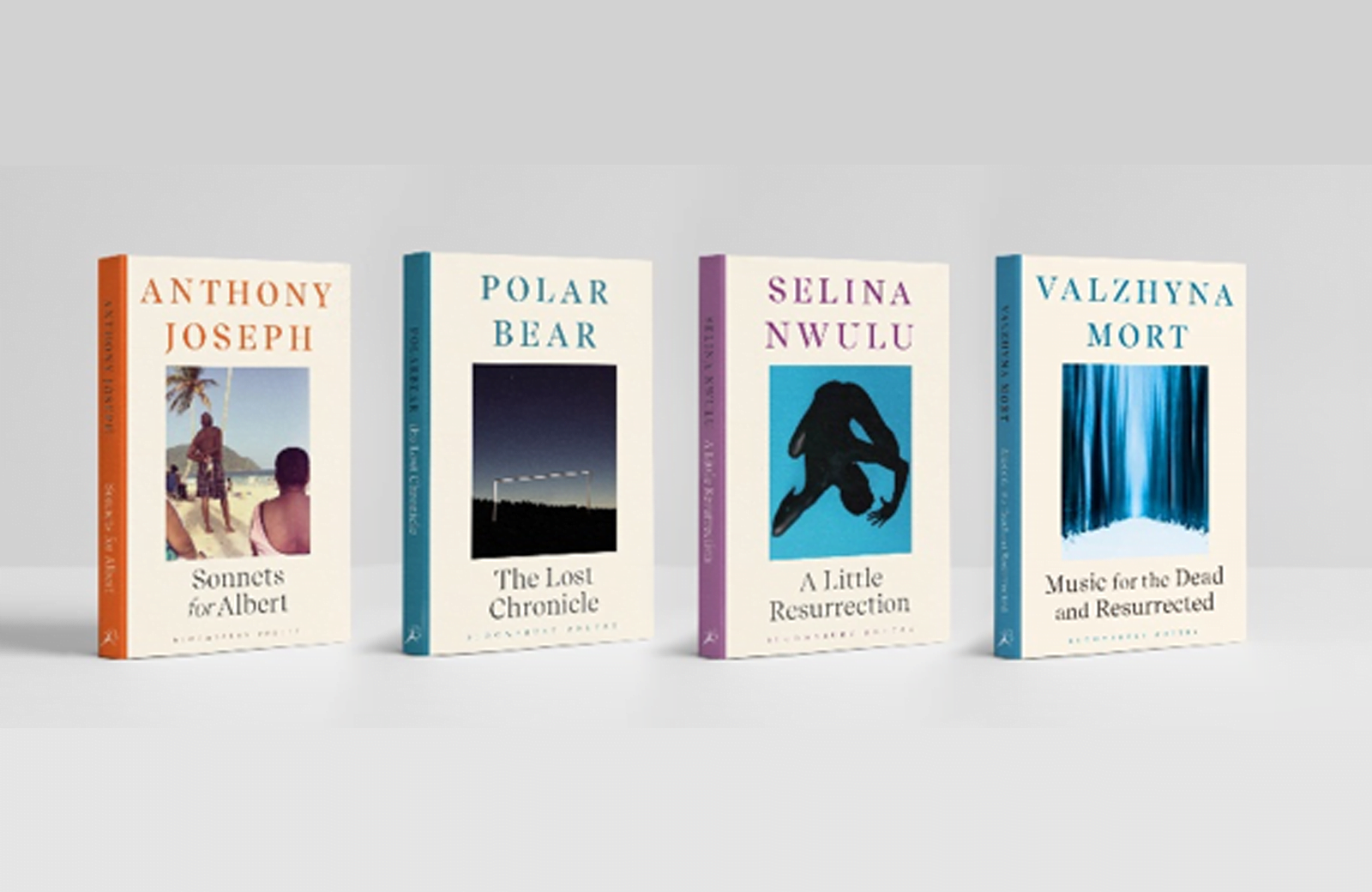 Four poetry books in a row